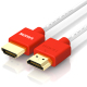 HDMI2.0超细高清线红色+白色（塑料外壳）