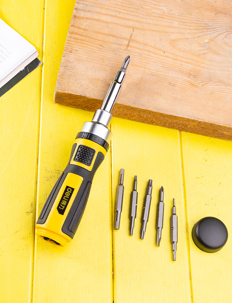 得力棘轮螺丝批五金工具16合一多功能棘轮螺丝批万能起子拆机工具 dl