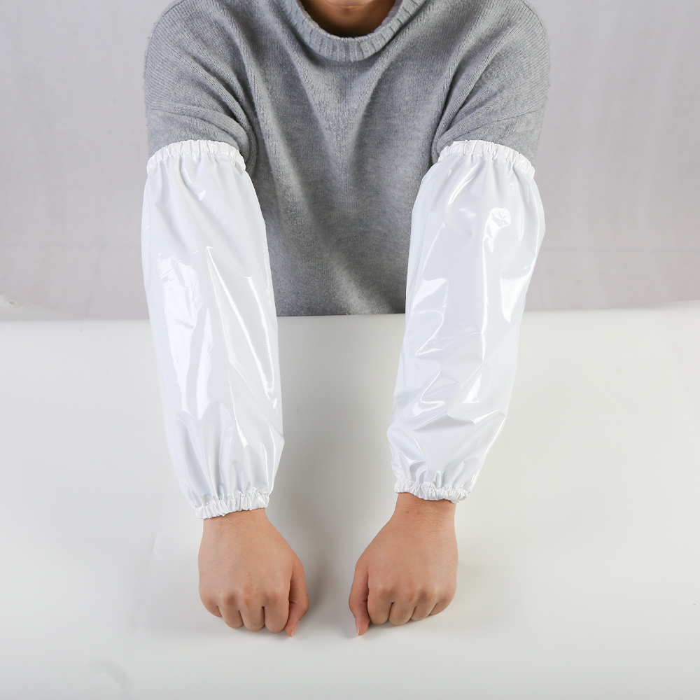 tpu环保耐油套袖食品级防水防污耐酸碱不发硬无异味厨师厨房袖套 白色